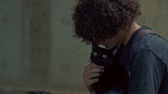 The Maiden - Kyle Jackson Sluiter holding black cat on lap