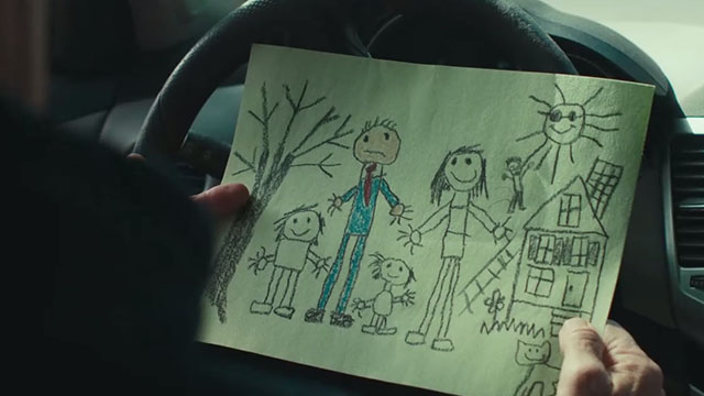 A Man Called Otto - child's drawing of Otto and Marisol's family including cat