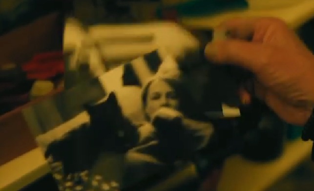 Manglehorn - Dawn Holly Hunter in photo with black cat