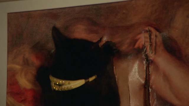 The Man With Two Brains - black cat sliding down Renoir painting