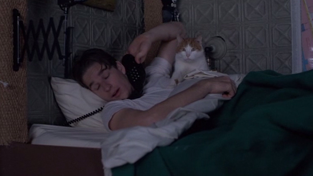 Married to the Mob - Downey Matthew Modine in bed with orange and white cat