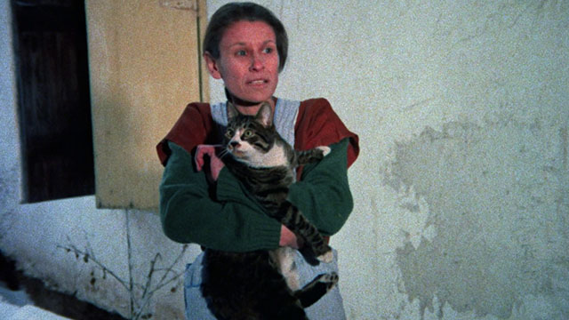 Memories Within Miss Aggie - Deborah Ashira standing outside with tabby and white cat