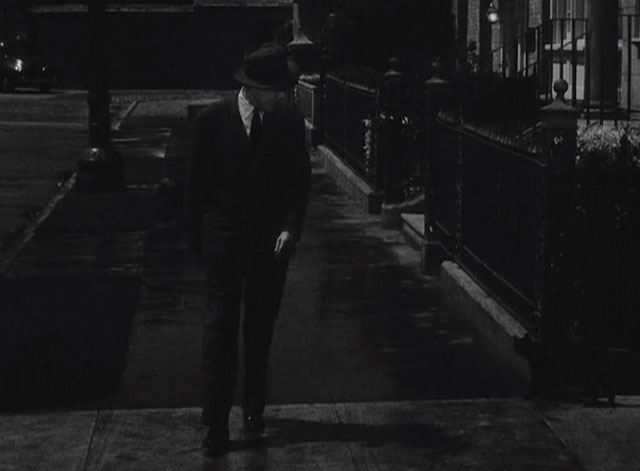 The Missing Juror - Joe Keats Jim Bannon looking at black cat off sidewalk