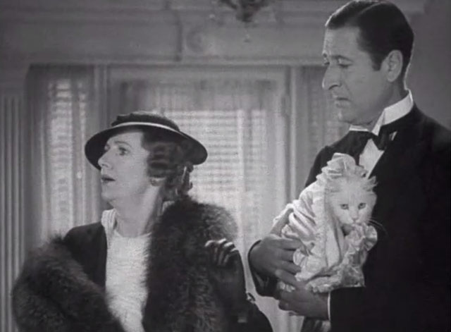 Mister Cinderella - Aunt Penelope Kathleen Lockhart with Watkins Arthur Treacher holding white longhair cat Napoleon