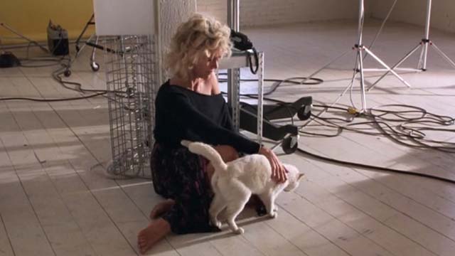 The Morning After - flame point cat on floor beside Alex Jane Fonda