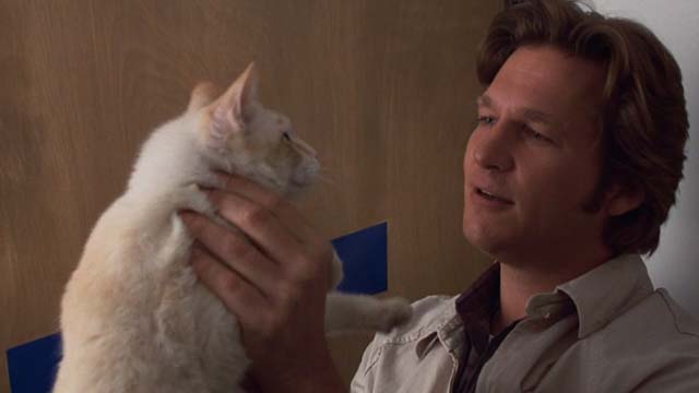 The Morning After - flame point cat being held up by Turner Jeff Bridges
