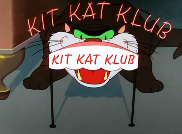 The Mouse That Jack Built - cartoon cat posing as Kit Kat Club