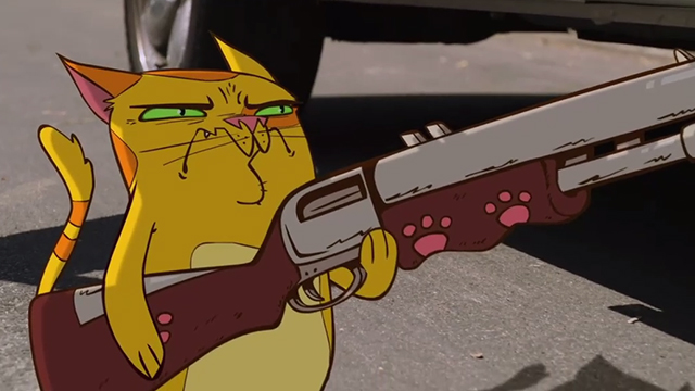 Movie 43 - cartoon cat Beezel with shotgun