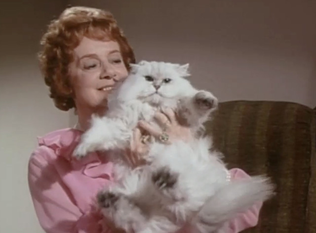 My Dog, the Thief - Mrs. Formby Elsa Lanchester holding white Persian cat Cleopatra