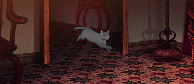 No. 7 Cherry Lane - gray cat running across floor