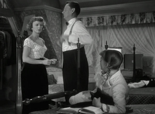 No Sad Songs for Me - Polly Natalie Wood lying on bed reading with black cat with white spot on nose Horace and Mary Margaret Sullavan and Brad Wendell Corey nearby