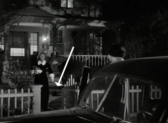 No Sad Songs for Me - black cat with white spot on nose Horace on walk behind Mary Margaret Sullavan