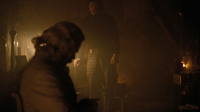 Nosferatu - Professor von Franz Willem Defoe in dark room with cat in lap with Friedrich Aaron Taylor-Johnson