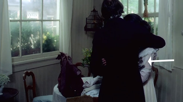 Nosferatu the Vampyre - Jonathan Harker Bruno Ganz hugging Lucy Isabelle Adjani holding tabby and white kitten