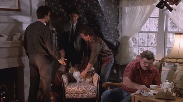 Nothing in Common - David Tom Hanks questioning orange and white cat being brought onto commercial set