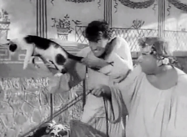 O.K. Nero - Fiorello Walter Chiari pulling on white and black cat's tail with Jimmy Carlo Campanini