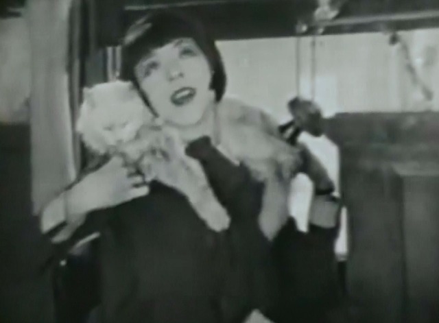 Orchids and Ermine - white long haired cat on Colleen Moore's shoulders