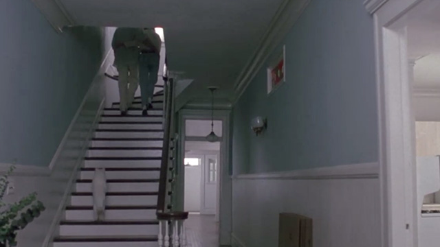 Pacific Heights - longhaired white cat Kitty running upstairs after Drake Matthew Modine and Patty Melanie Griffith