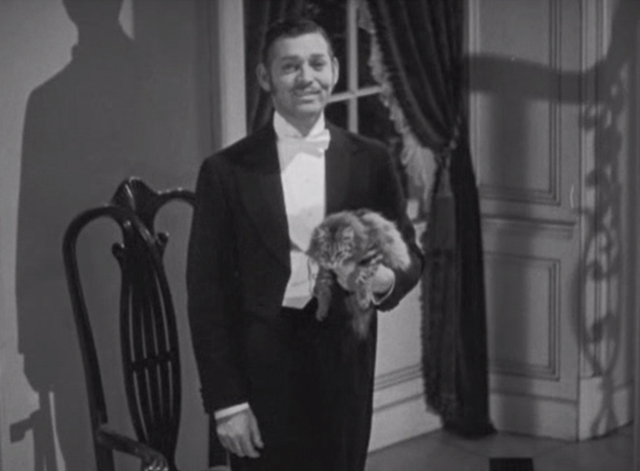 Parnell - Parnell Clark Gable smiling and holding Maine Coon tabby cat Erasmus