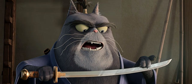 Paws of Fury - cartoon cat Jimbo holding sword