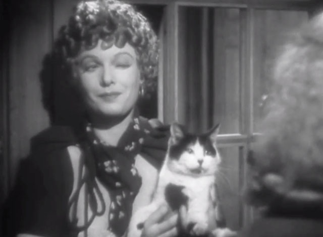 Peg of Old Drury - Mr. Rich Hay Petrie with Peg Anna Neagle holding black and white cat
