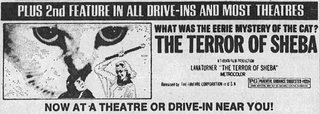 Persecution - ad for double bill booking of The Terror of Sheba