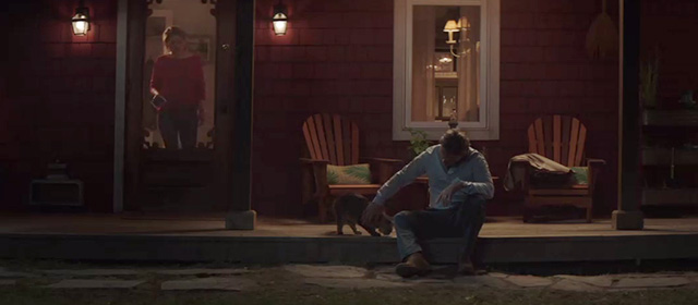 Pet Sematary - Maine Coon cat Church on porch with Louis Jason Clarke