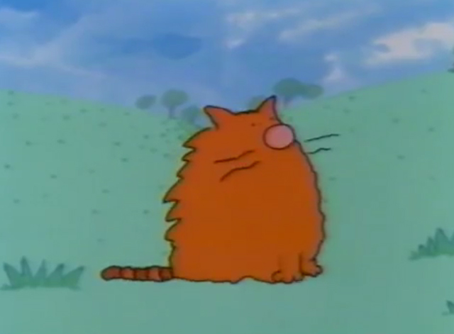 Pink Komkommer - orange cartoon cat