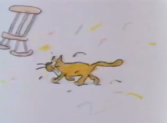 Pink Komkommer - yellow cartoon cat