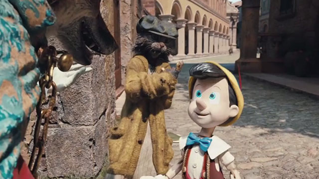 Pinocchio - brown cat Gideon with Pinocchio