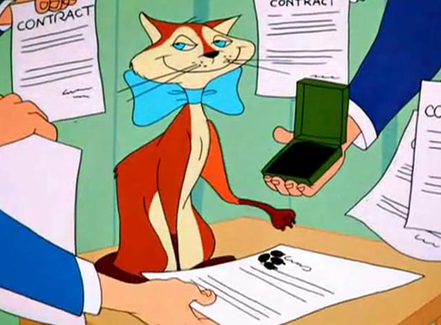 Pizzycato Pussycat - cat signing contracts