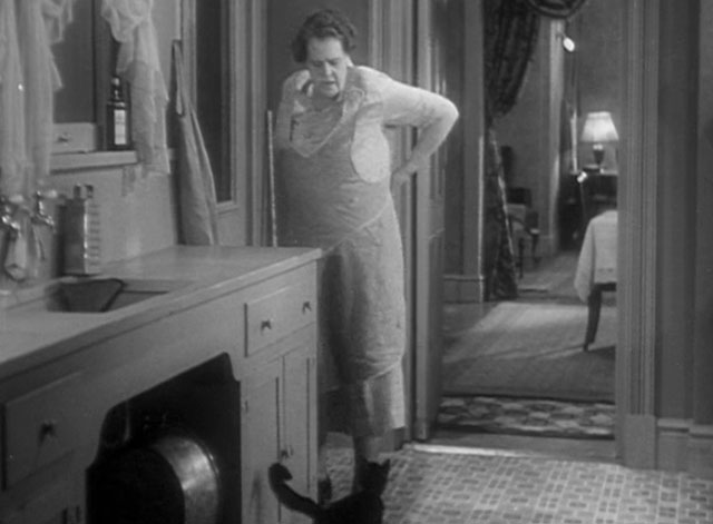 Politics - Hattie Marie Dressler standing near black cat in kitchen