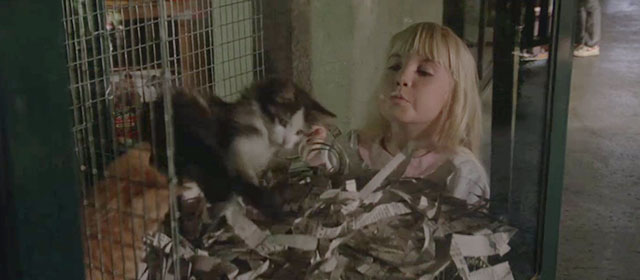 Poltergeist 2 - Carol Anne Heather O'Rourke looking at two kittens in window of pet store