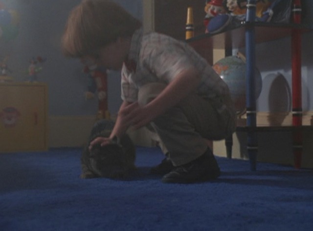 Problem Child - Junior Michael Oliver roughly grabbing tabby cat Fuzzball