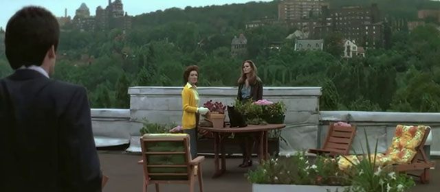 The Pyx - black cat on rooftop table with Meg Yvette Brind'amour and Elizabeth Karen Black