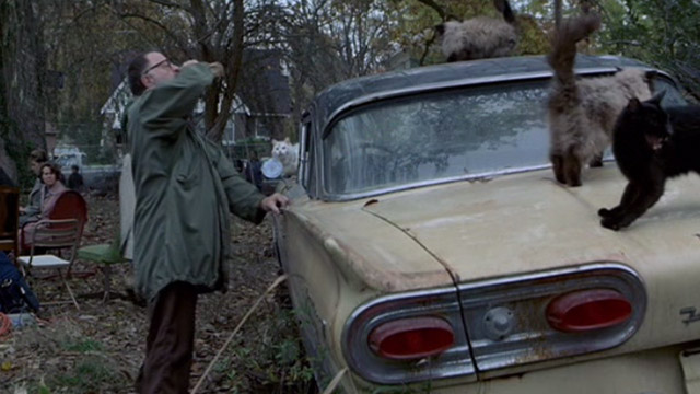 The Rainmaker - Buddy Red West getting into car in backyard with cats