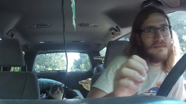 Ramblin' Freak - Cat in car with Parker Smith