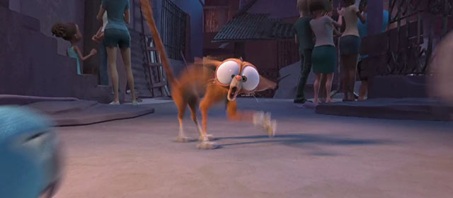 Rio - cartoon ginger cat looking startled on street