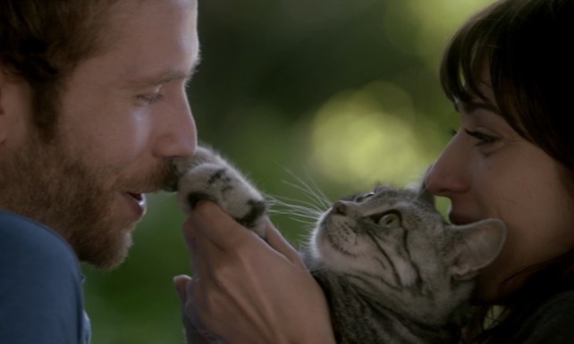 Save the Date - Ferdinand cat between Jonathan and Sarah