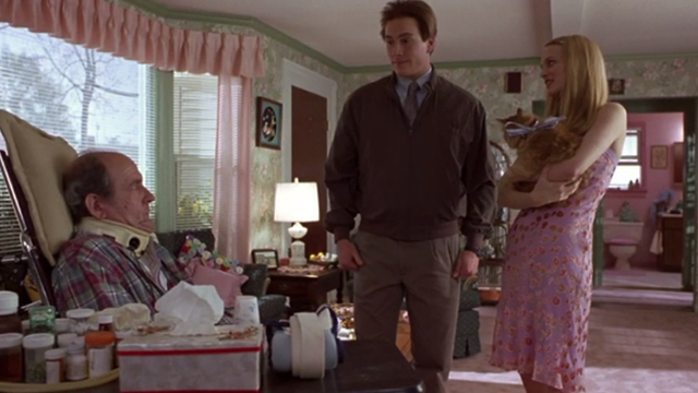 Say It Isn't So - Jo Heather Graham holding long-haired tabby cat Ringo with Gilly Chris Klein and father Walter Richard Jenkins