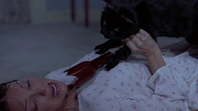 Scary Movie 2 - black cat Mr. Kittles and Cindy Anna Faris fight over broken beer bottle