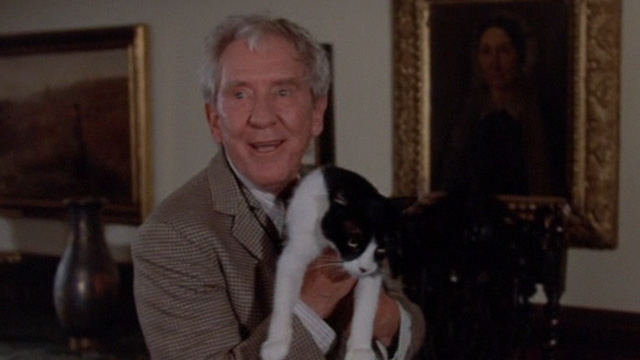 The Sentinel - Charles Chazen Burgess Meredith holding tuxedo cat Jezebel