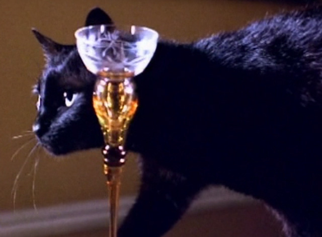 Serpent's Lair - black cat knocking over glass candlestick