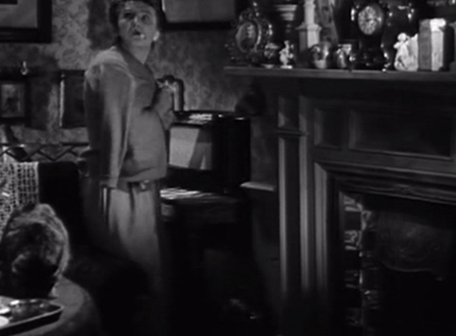 Seven Days to Noon - Mrs. Pecket Joan Hickson with tabby cat eating nearby