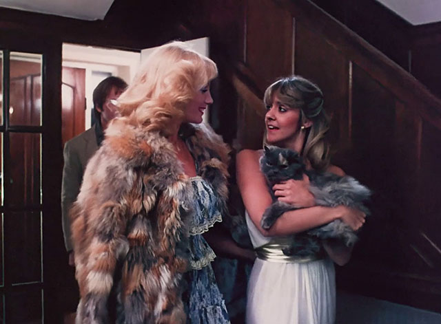 Sex with the Stars - Brenda Aquarias Terri Mitchell holding longhair dilute tortoiseshell cat with Shirley Gemini Suzie Sylvie