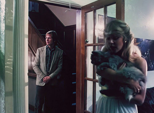 Sex with the Stars - Brenda Aquarias Terri Mitchell holding longhair dilute tortoiseshell cat with Peter Martin Burrows