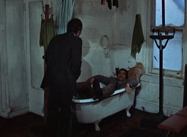Shamus - McCoy Burt Reynolds in bathtub with Cat Morris found by Springy