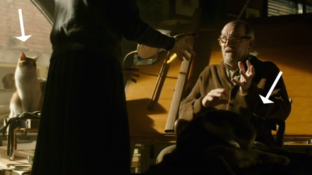 The Shape of Water - Elisa Sally Hawkins and Giles Richard Jenkins in apartment with cats