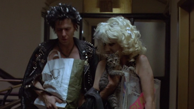 Sid and Nancy - Nancy Chloe Webb and Sid Gary Oldman wasted changing rooms with tabby kitten