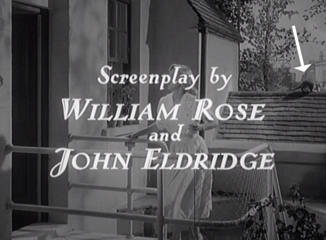 The Smallest Show on Earth - cat walking on rooftop behind Jean Virginia McKenna